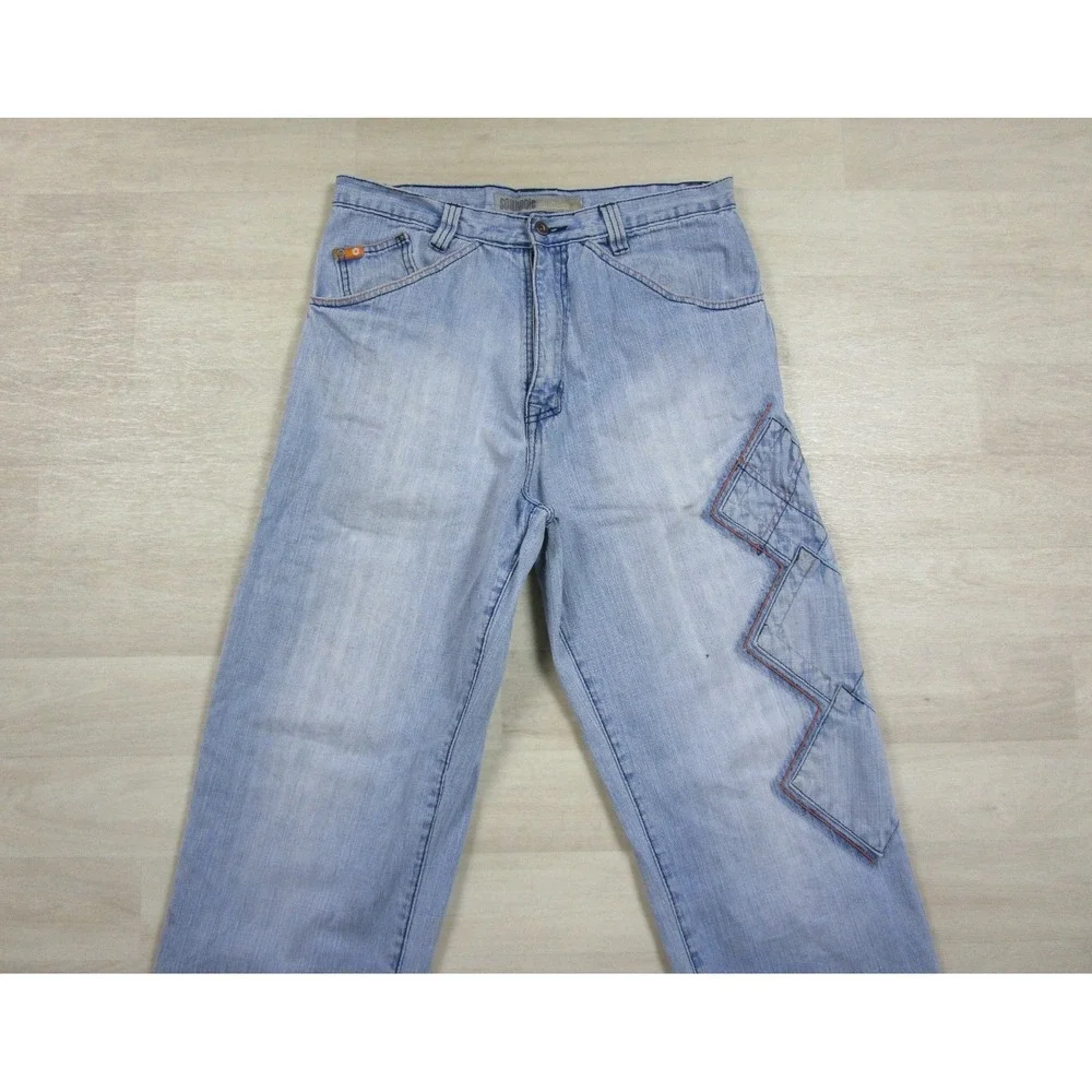 Vintage Y2K Southpole Baggy Loose Denim Jeans (34x33) Hip Hop Embroidered